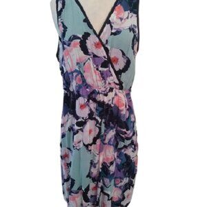 Simply Vera Wang Floral Dress, Navy/Orchid/White/Sage, Size Large